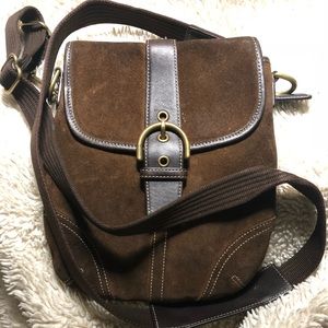 Coach suede brown crossbody vintage